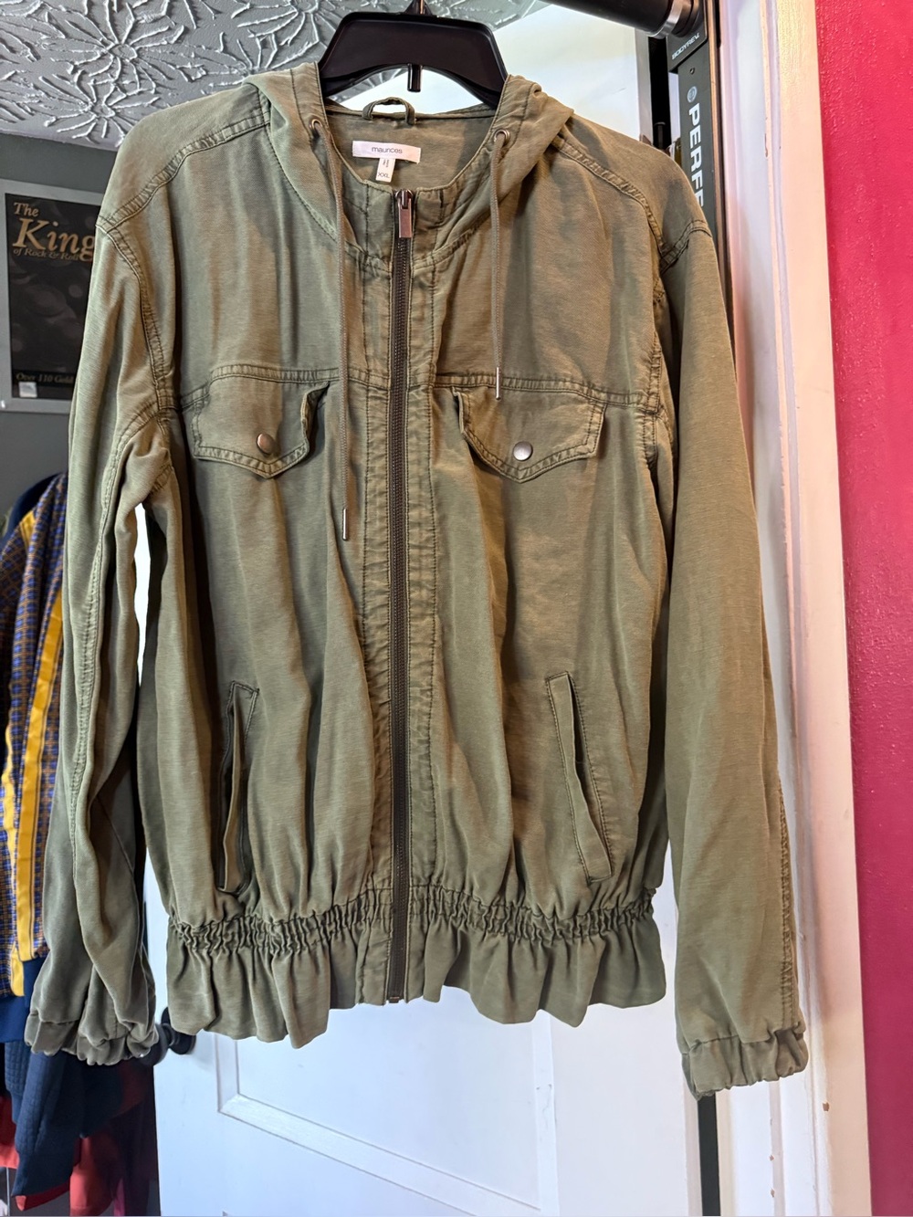 Maurices Olive Utility Jacket with Hood